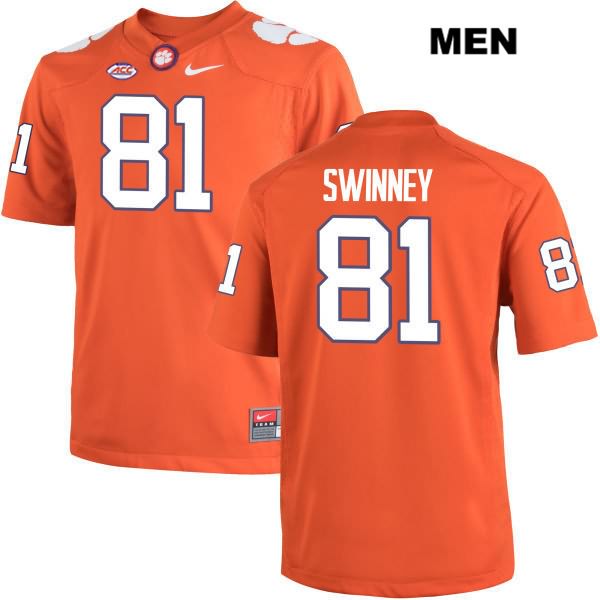 Men's Clemson Tigers #81 Drew Swinney Stitched Orange Authentic Nike NCAA College Football Jersey LVM3346TK